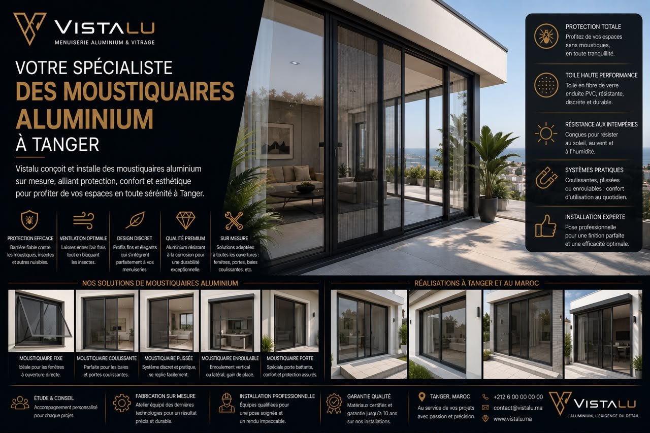 Moustiquaire aluminium intégrée Tanger