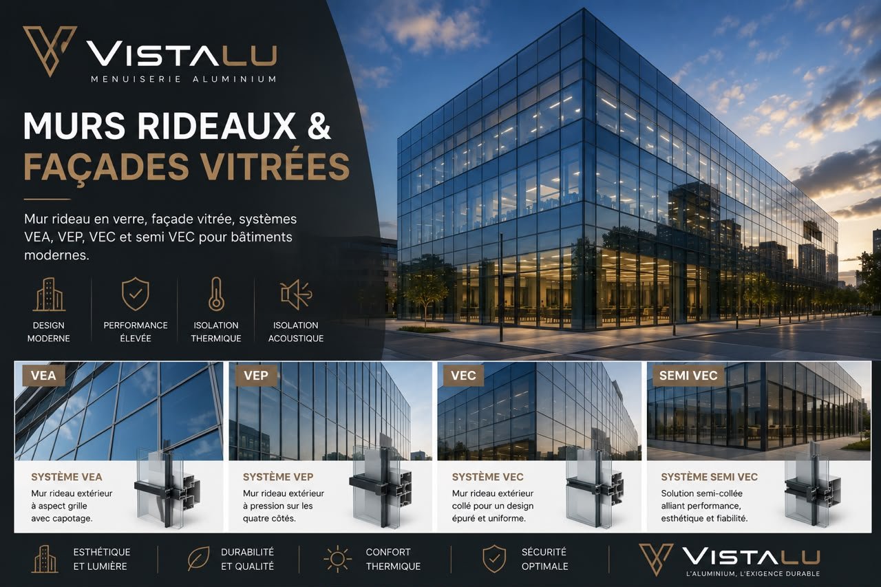 Mur rideau en verre façade vitrée Tanger